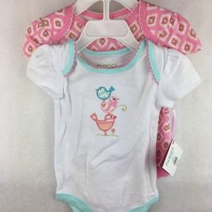 Girl's Happi Bird and Pink 2 Pack Bodysuit S: 6/9
